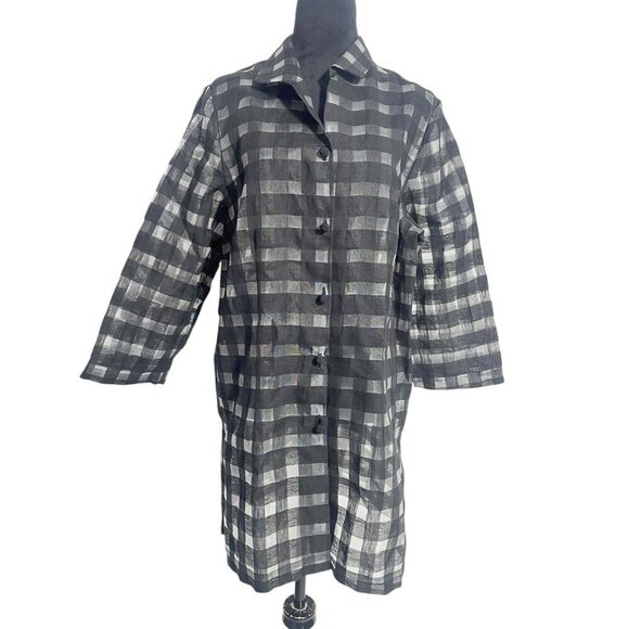 Connie Roberson Tops - Connie Roberson Size XL  Top Blouse Button Down Shirt Jacket Plaid Collared